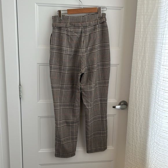 Zara high rise plaid belted pleated trousers - Picture 4 of 6